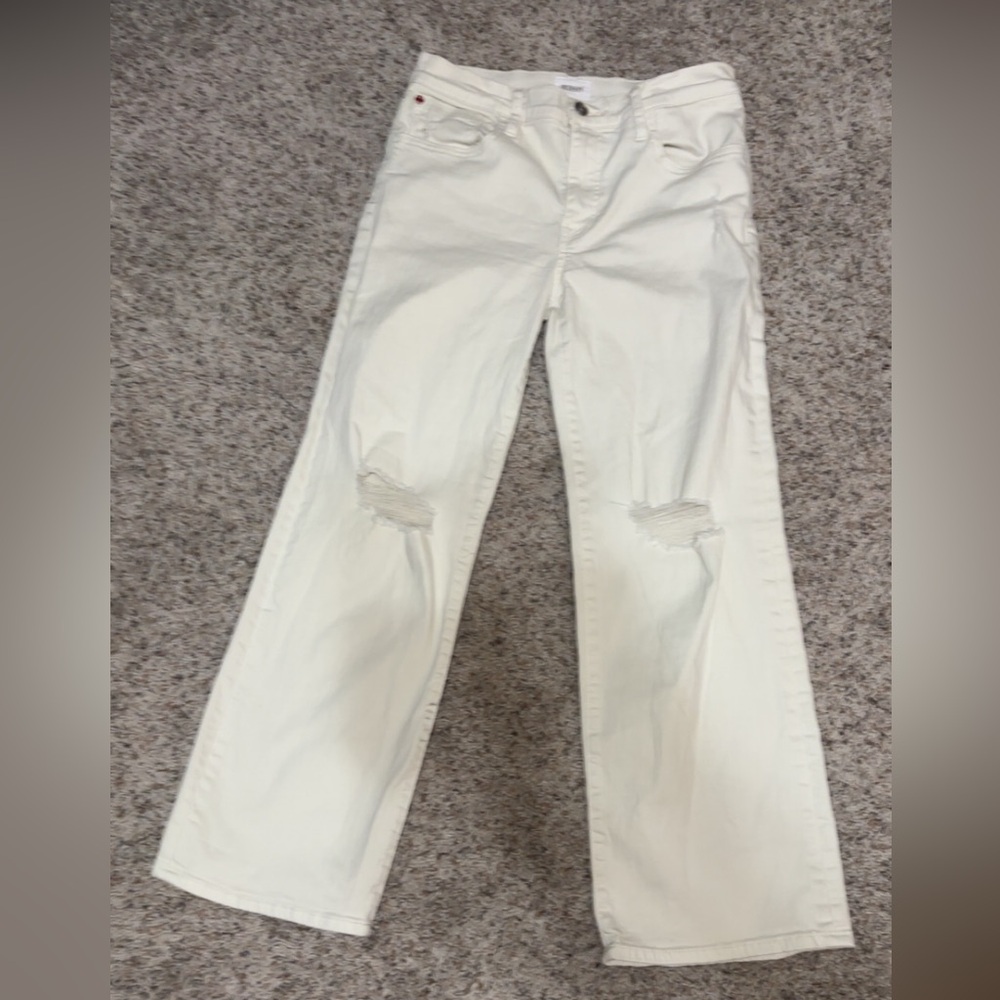 Hudson Rosalie high rise, wide leg Jean in off white